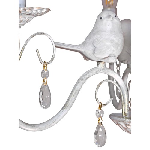 Люстра с птичками с хрусталем подвесная 3 ламп S1292-3 Петрасвет