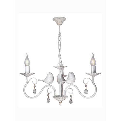 Люстра с птичками с хрусталем подвесная 3 ламп S1292-3 Петрасвет