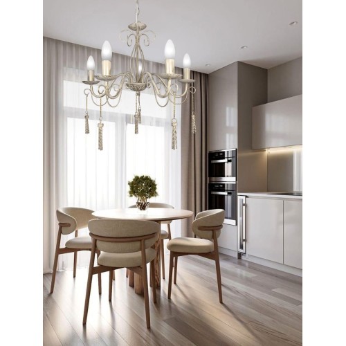 Люстра с подвесками 5 ламп S1297-5 Петрасвет