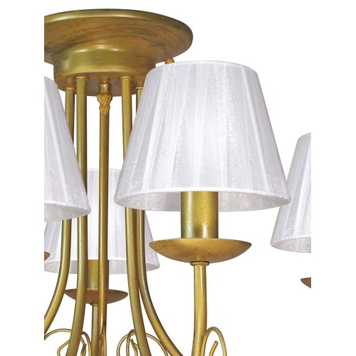 Люстра классическая потолочная 5 ламп с абажурами и хрусталем S1302-5