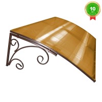 Козырёк над дверью Петрасвет S4003 Коричневый поликарбонат янтарный