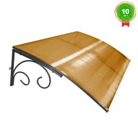 Козырёк над дверью Петрасвет S4002 Черный поликарбонат янтарный