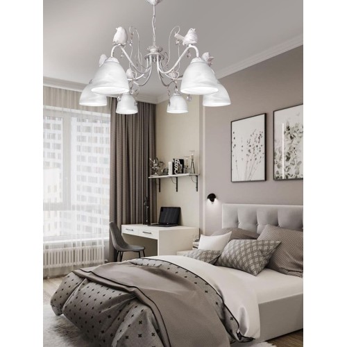 Люстра с птичками подвесная 6 плафонов S2614-6 Петрасвет